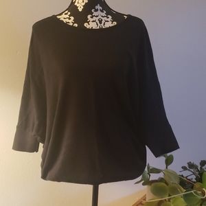 Anna Black Short sleeve batwing sweater
